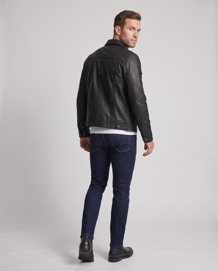 Herr Fashion Konstläder Jacka