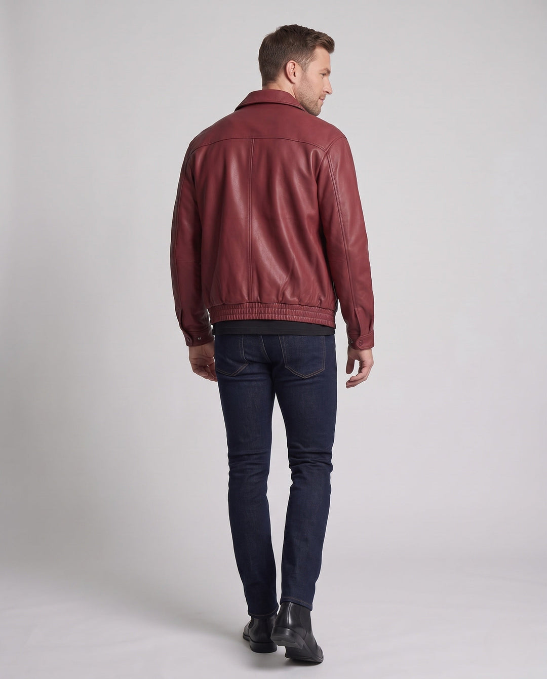 Herr Fashionable Konstläder Jacka med Bekväm Passform