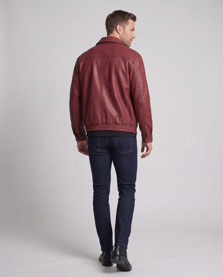 Herr Fashionable Konstläder Jacka med Bekväm Passform