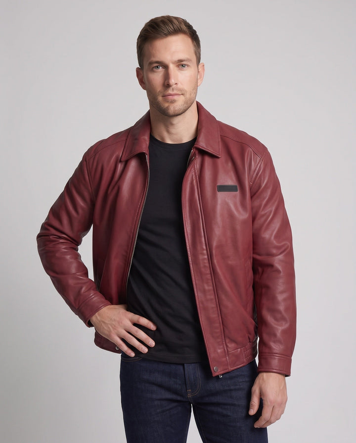 Herr Fashionable Konstläder Jacka med Bekväm Passform