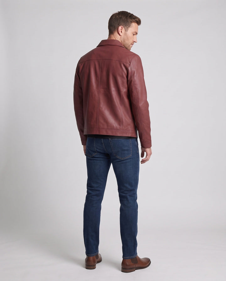 Herr Fashion Läder Jacka