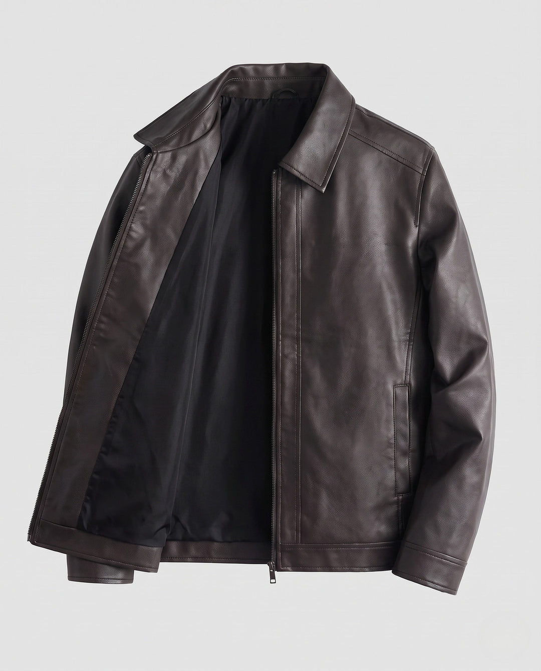 Herr Fashion Läder Jacka