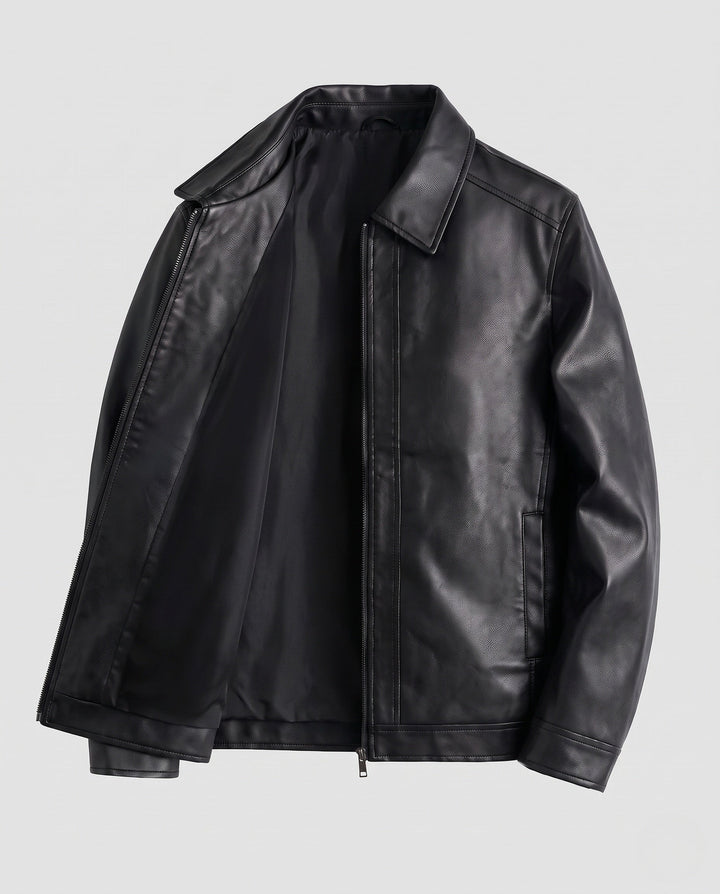 Herr Fashion Läder Jacka