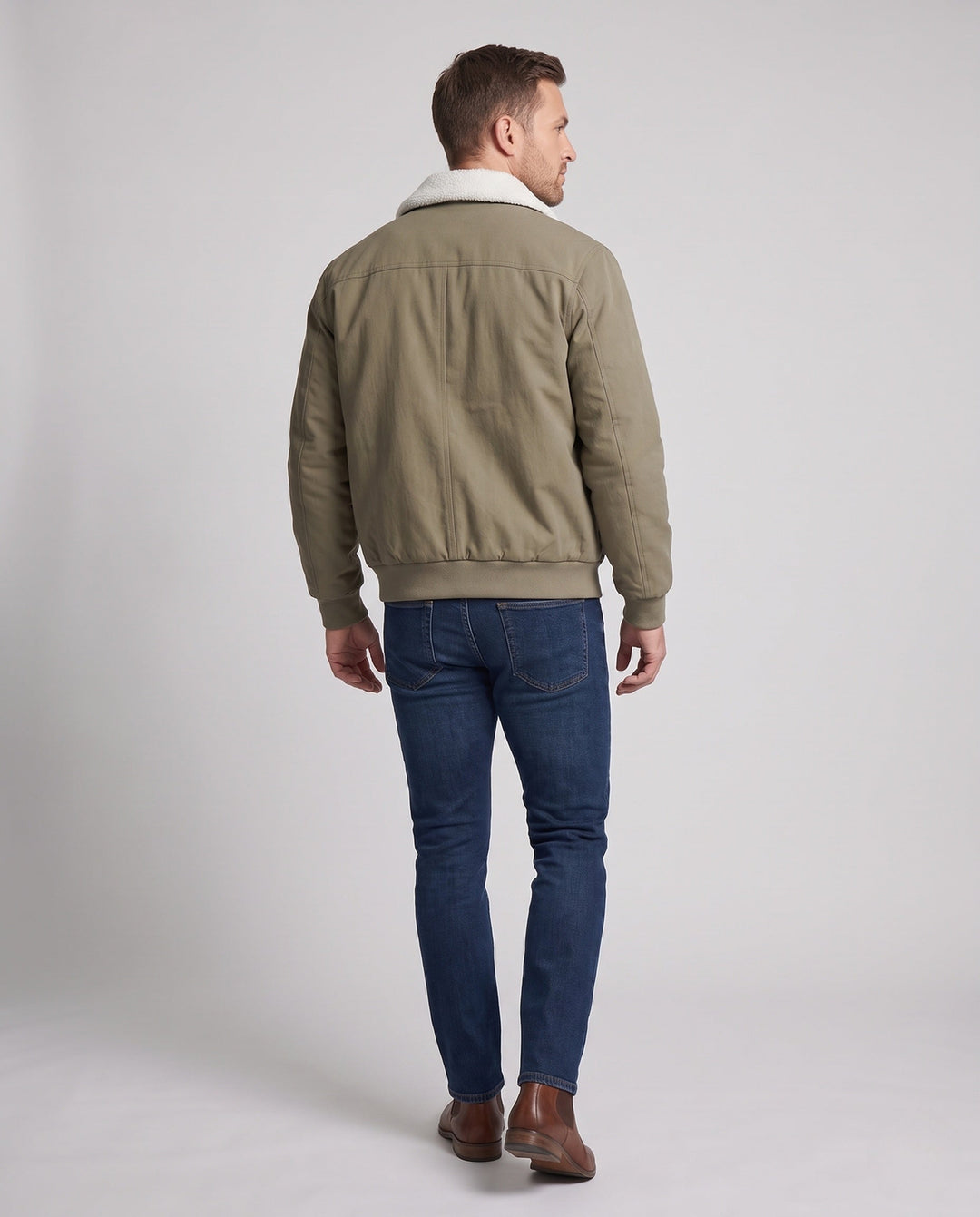 Herr Fashion Övergångs Jacka med Fleece Krage