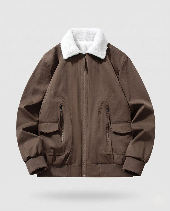Herr Fashion Övergångs Jacka med Fleece Krage