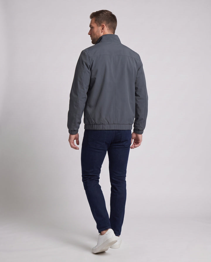 Herr Fashionable Övergångs Jacka med Praktisk Zippered Fickor