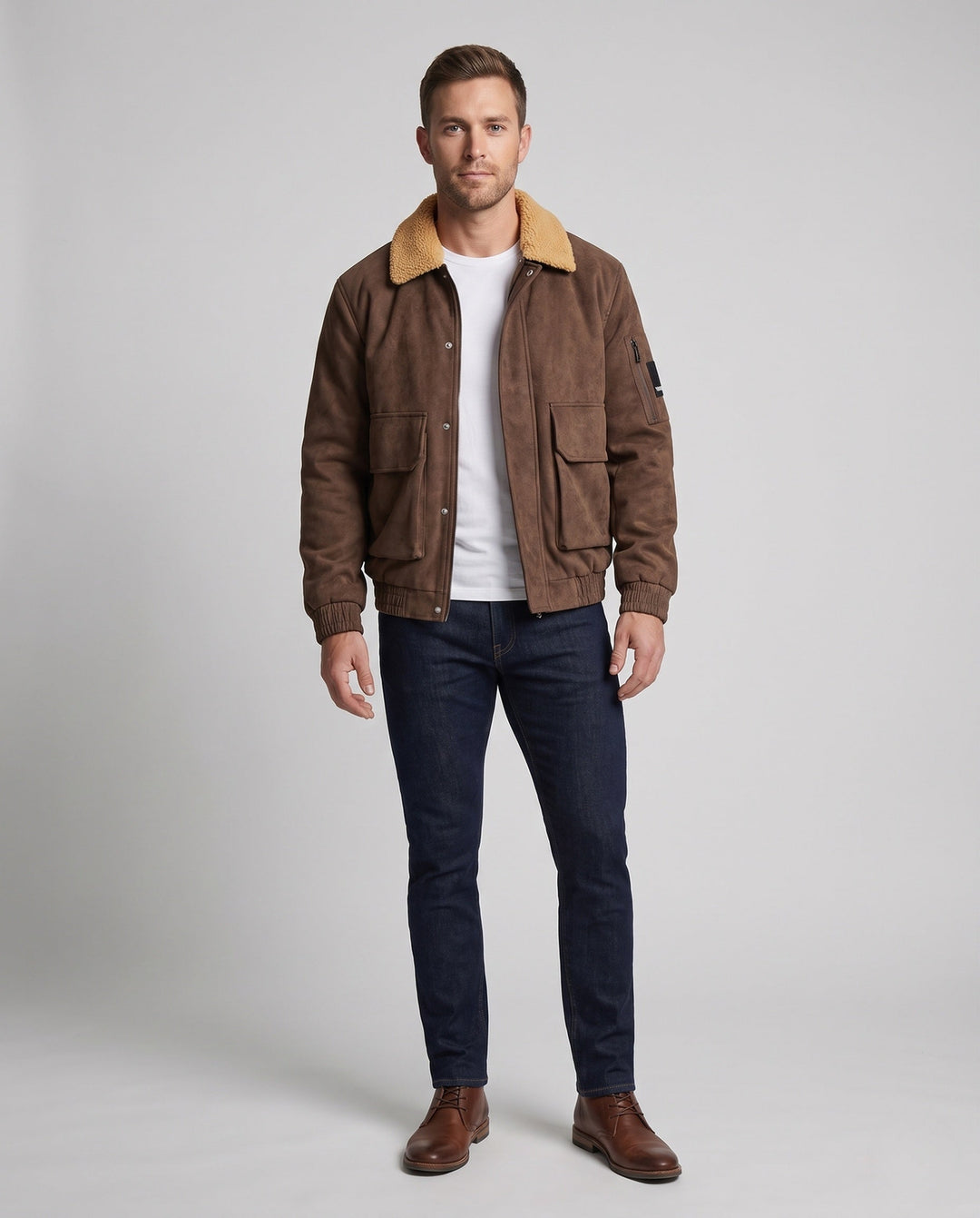 Herr Fashionable Övergångs Jacka med Mjuk Foder