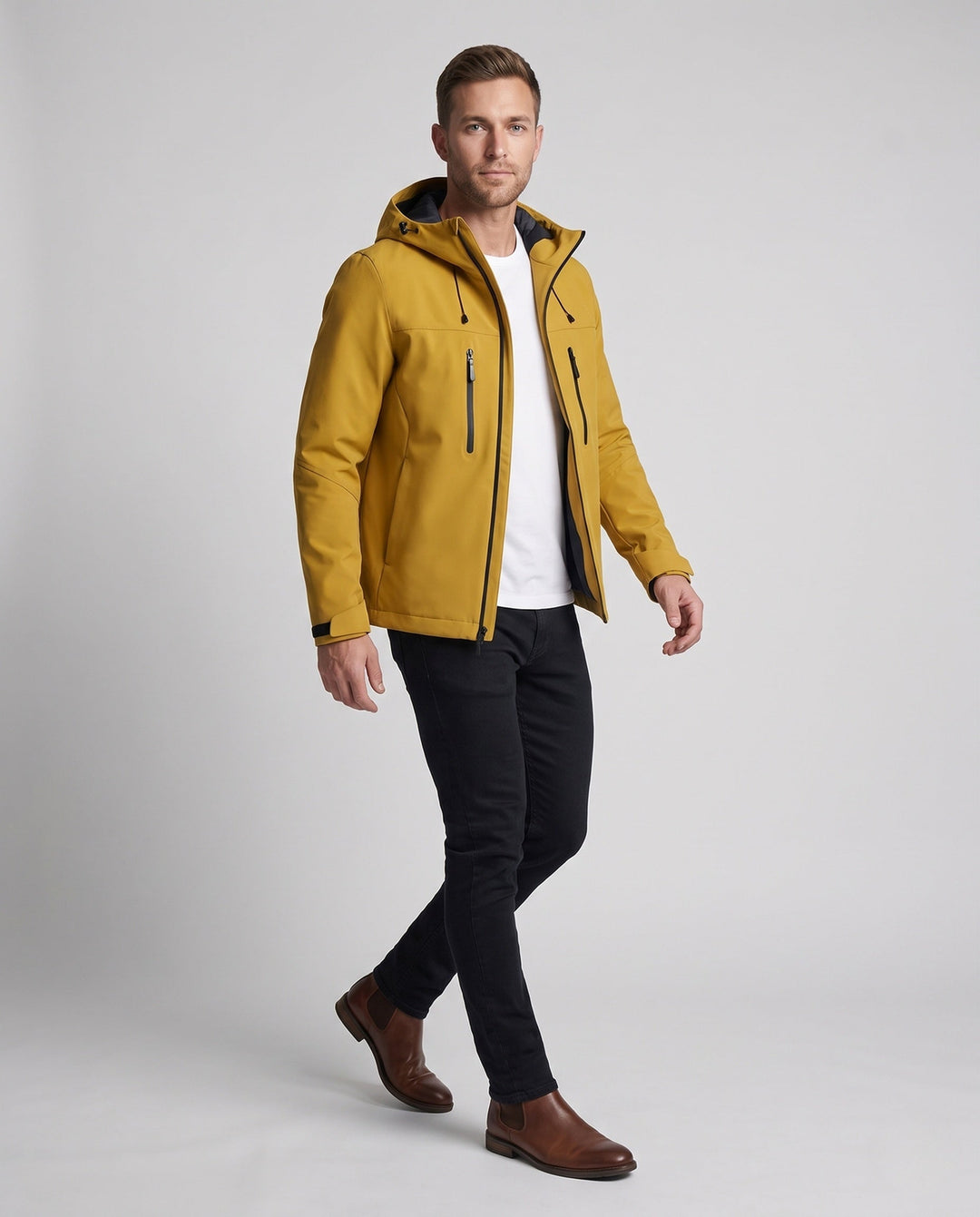Herr Multifunctional Utomhus Jacka med Huva