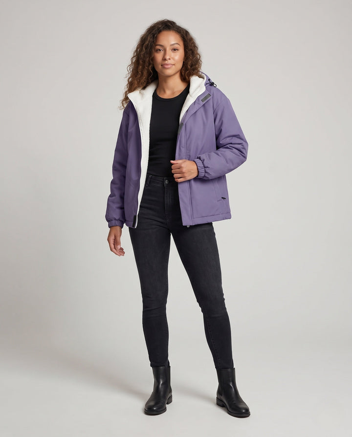 Dam varm fleece lined windbreaker