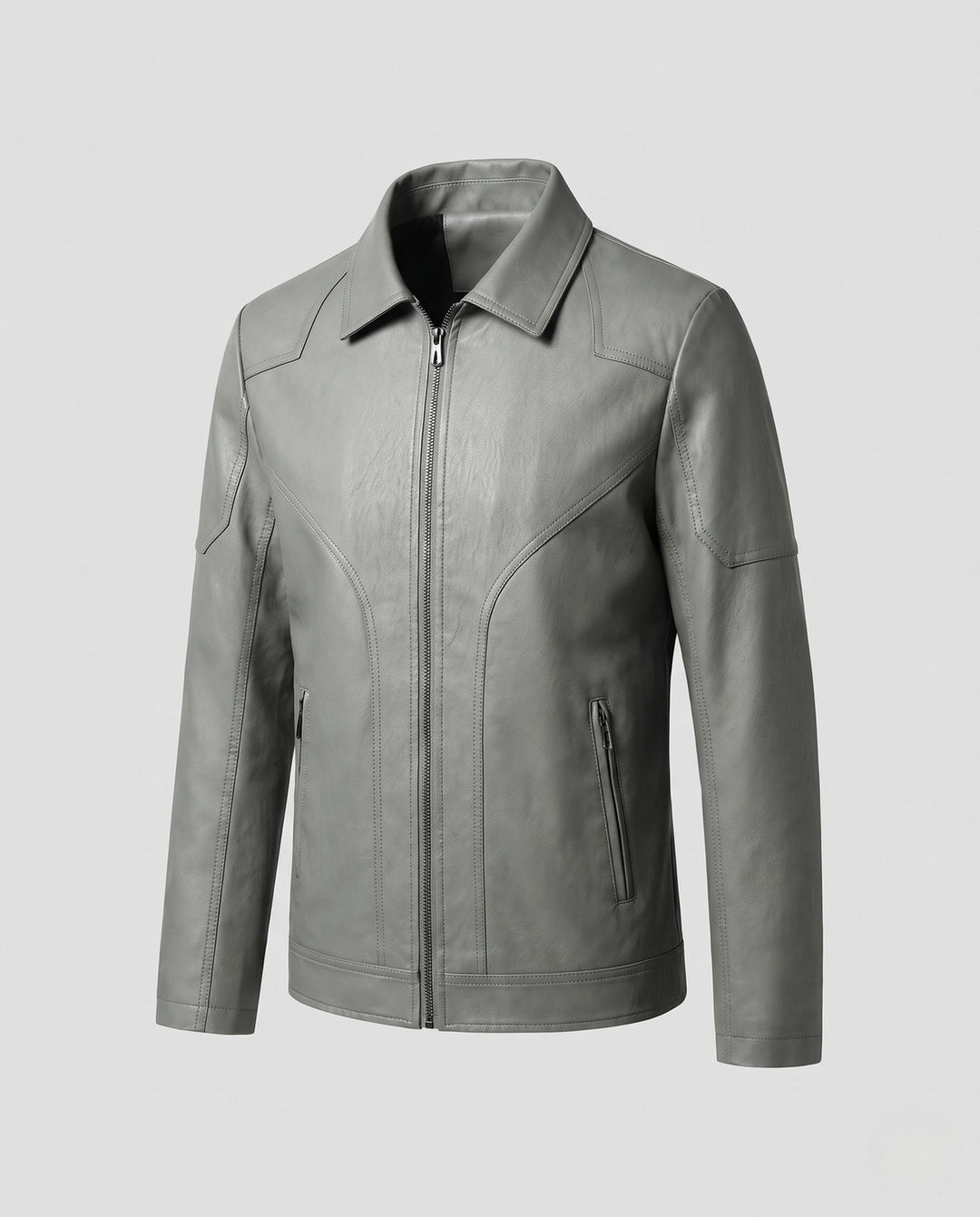 Herr Fashion Konstläder Jacka med Modern Detaljer