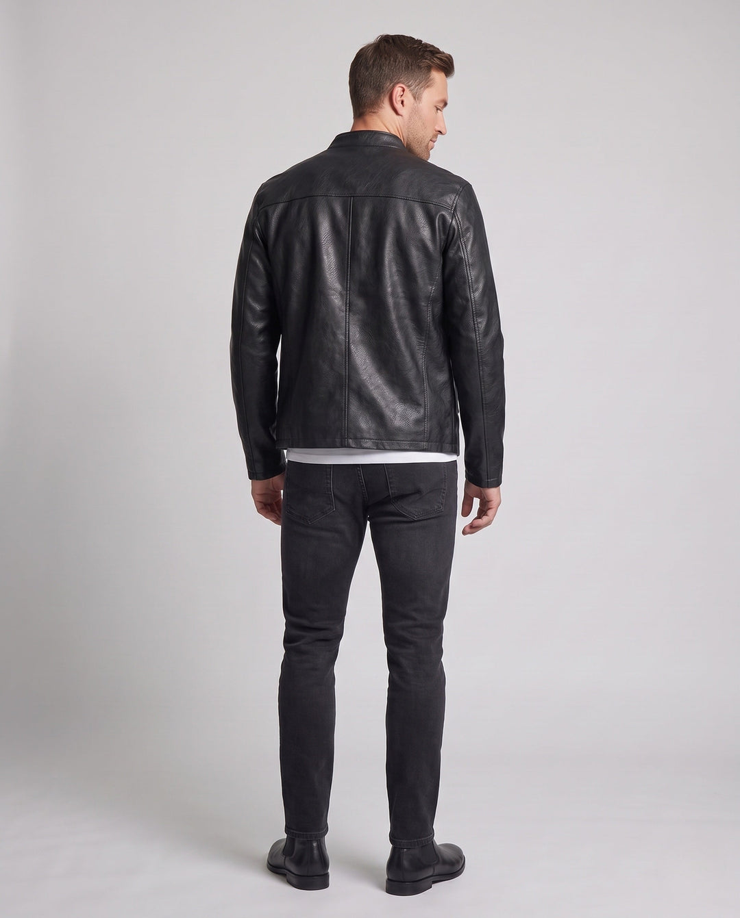 Herr Fashion Läder Jacka