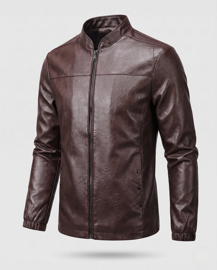 Herr Fashion Läder Jacka