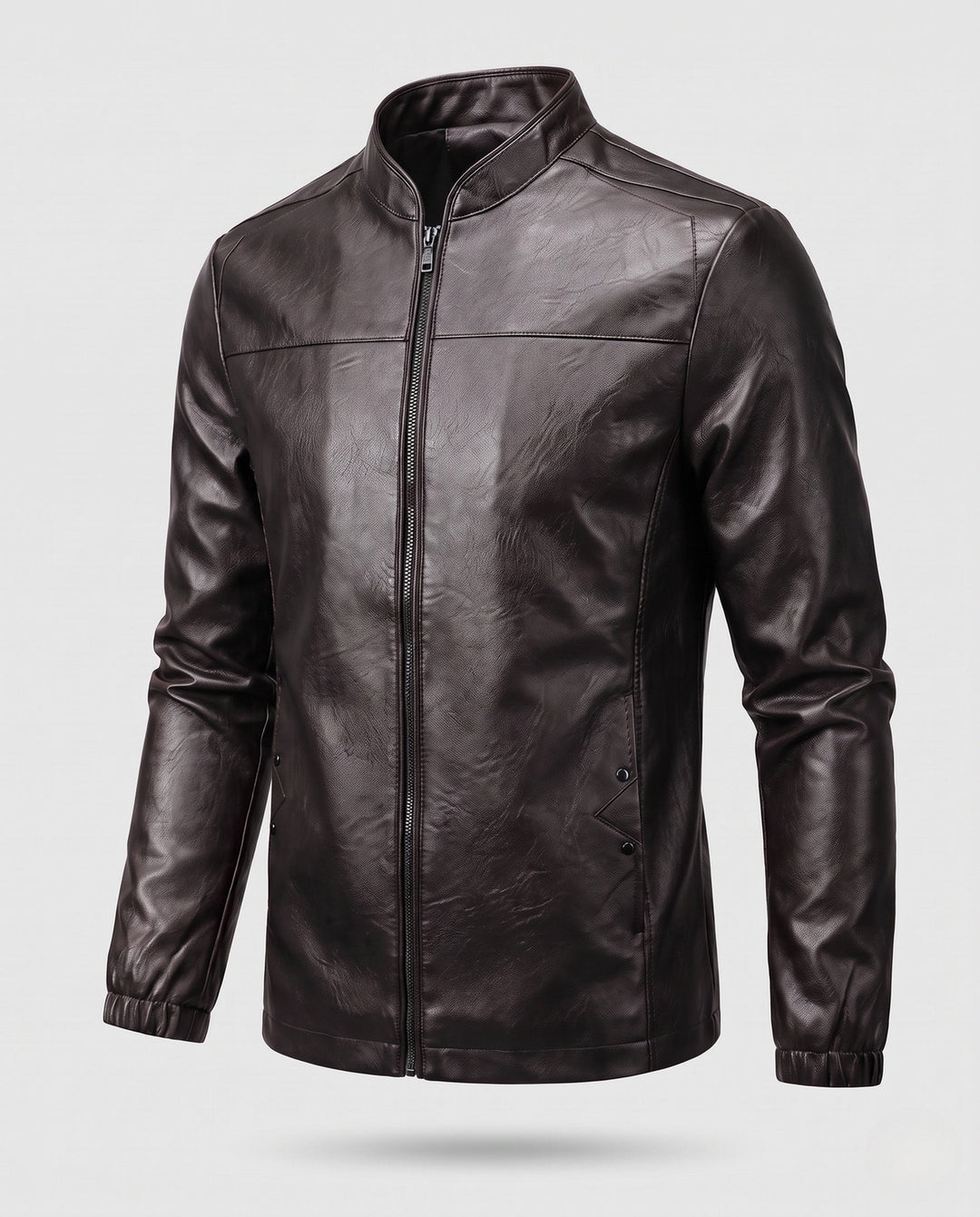 Herr Fashion Läder Jacka