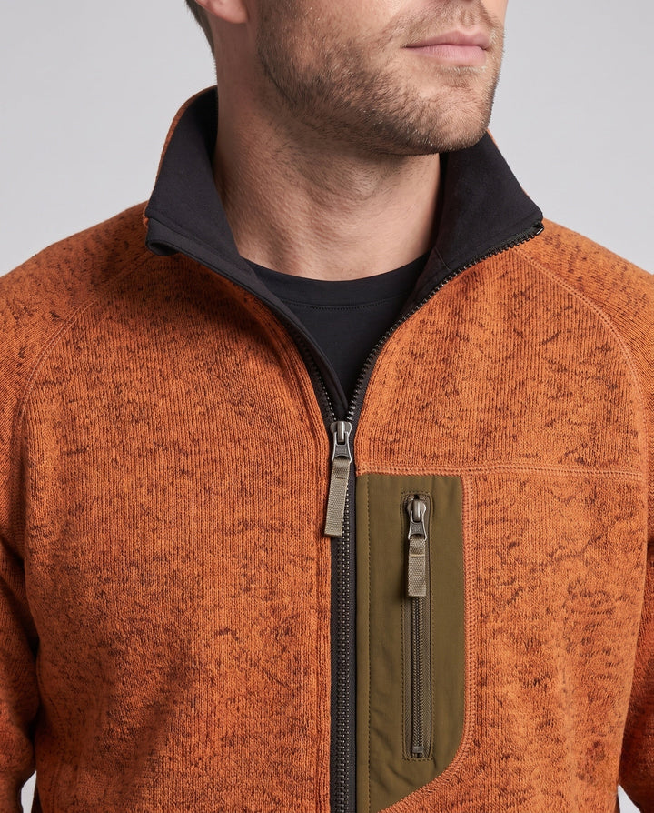 Herr Oversize Zip-Softshell-Fleece Jacka i Utility Look med Standing Krage och Kontrast Dragkedja