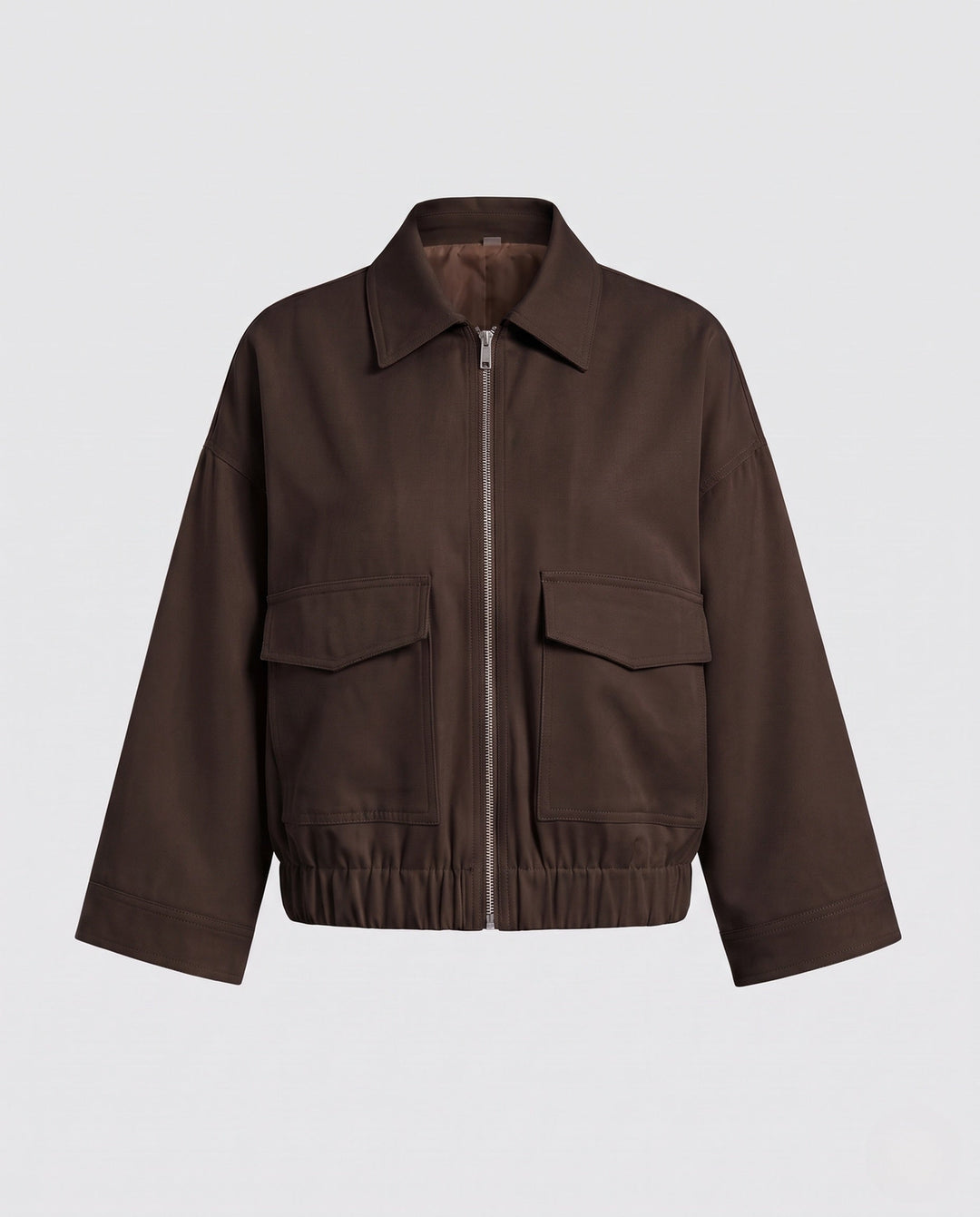 Dam Crop Utility Jacka med Lockfickor och Elastic Waistband