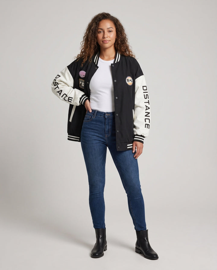 Unisex stilren oversize College jacka