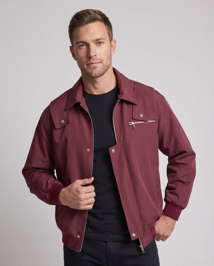 Herr Fashion Övergångs Jacka med Praktisk Fickor