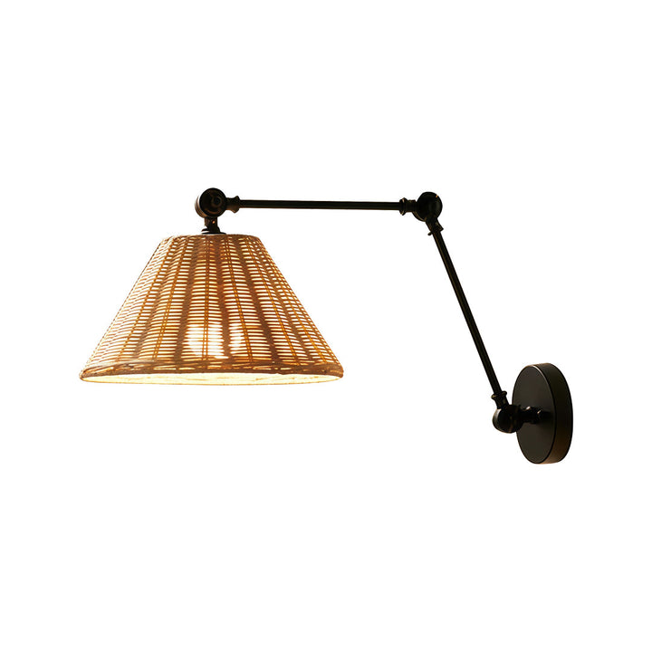 Svart Swing Arm Vägglampa Vintage Wabi-Sabi Väggljus
