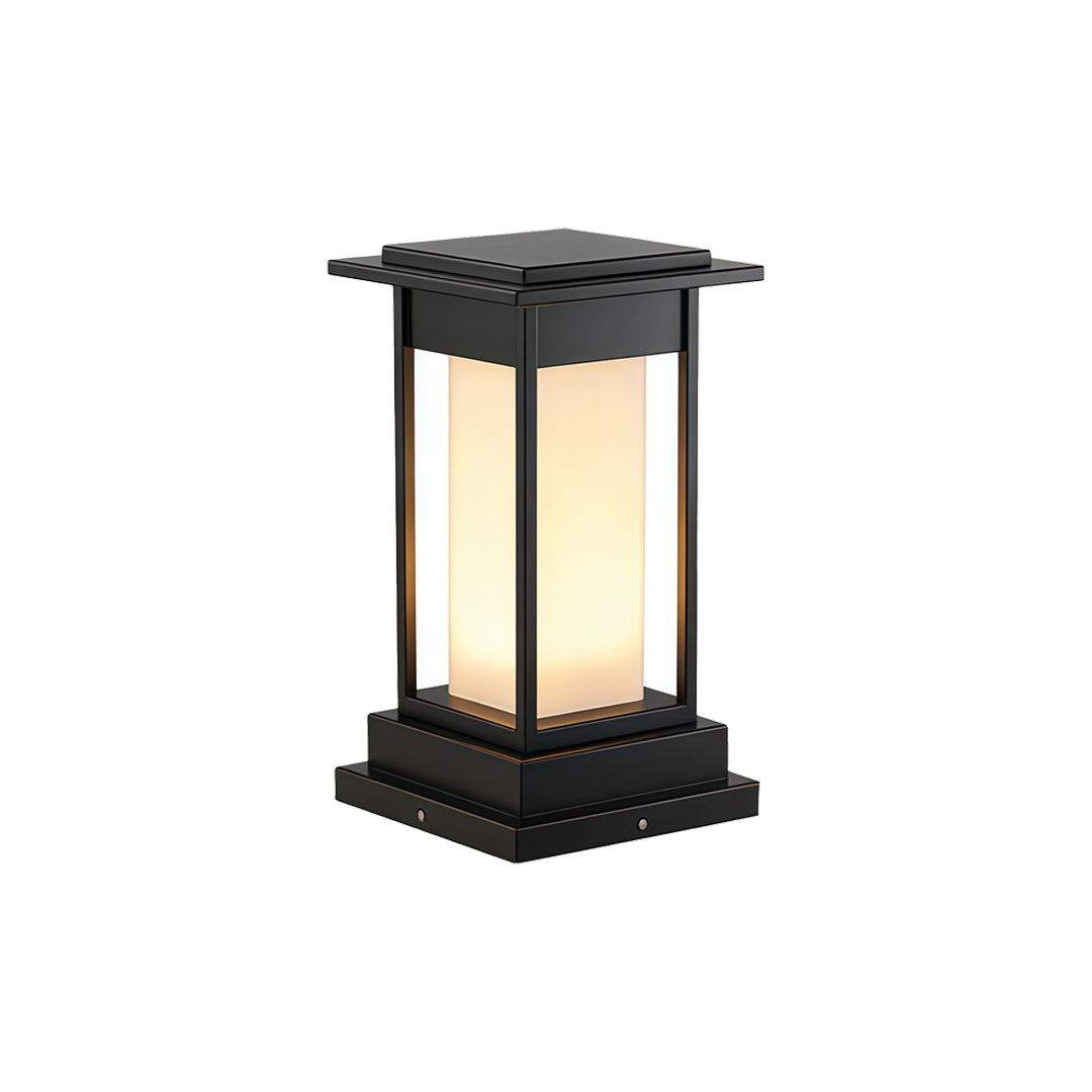 Svart Bollard-lampa Utomhus Vattentät Trädgårdsbelysning