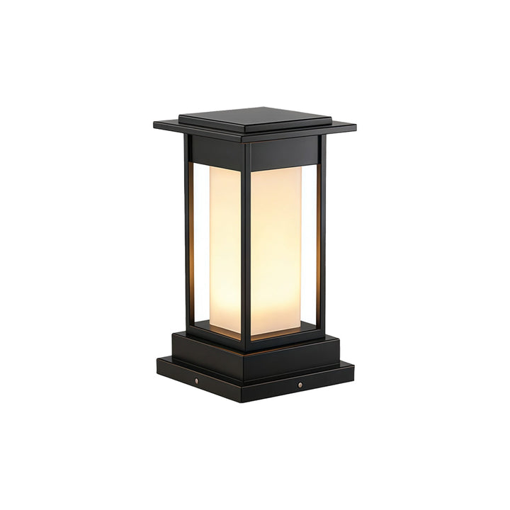 Svart Bollard-lampa Utomhus Vattentät Trädgårdsbelysning