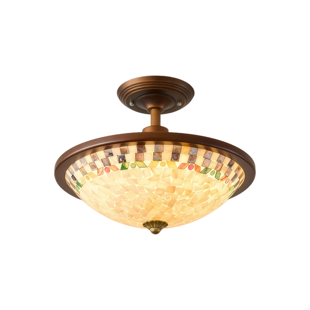 LED Halv Flush Mount Taklampor Fransk Vintage Lampa