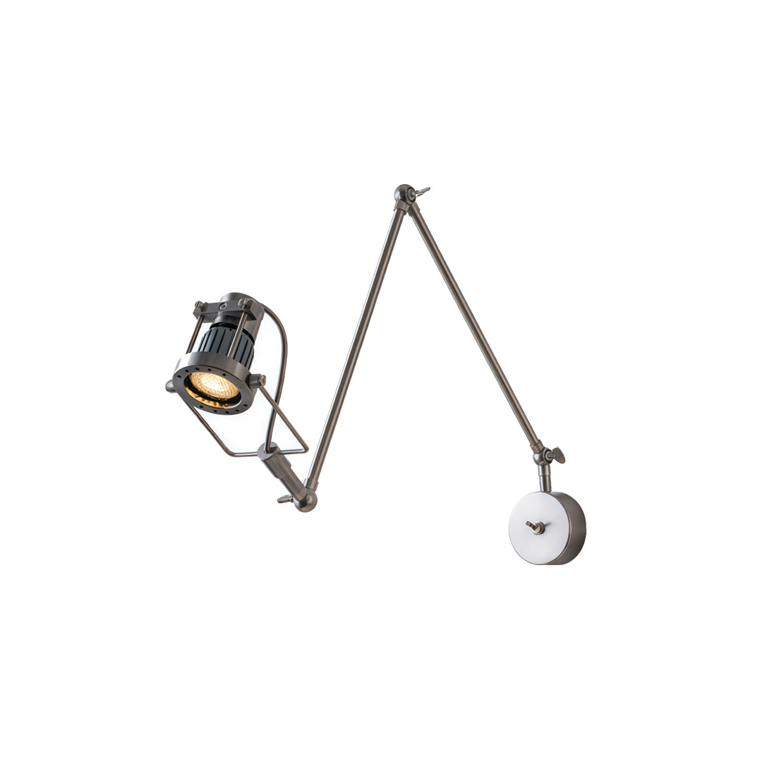 Nickel Swing Arm Sconce Industriell Justerbar LED-lampa