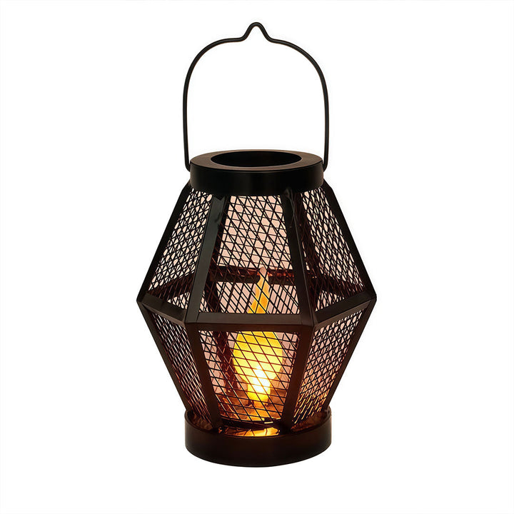 【2 ST】Bärbar Lantern Lampa Solenergi Järn Nät Metall Landskapsbelysning