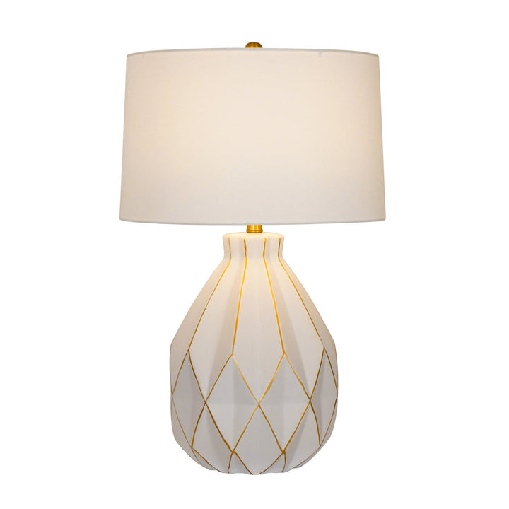 Vita Keramiska Bordslampor Lyxig Mid-Century Accentbelysning