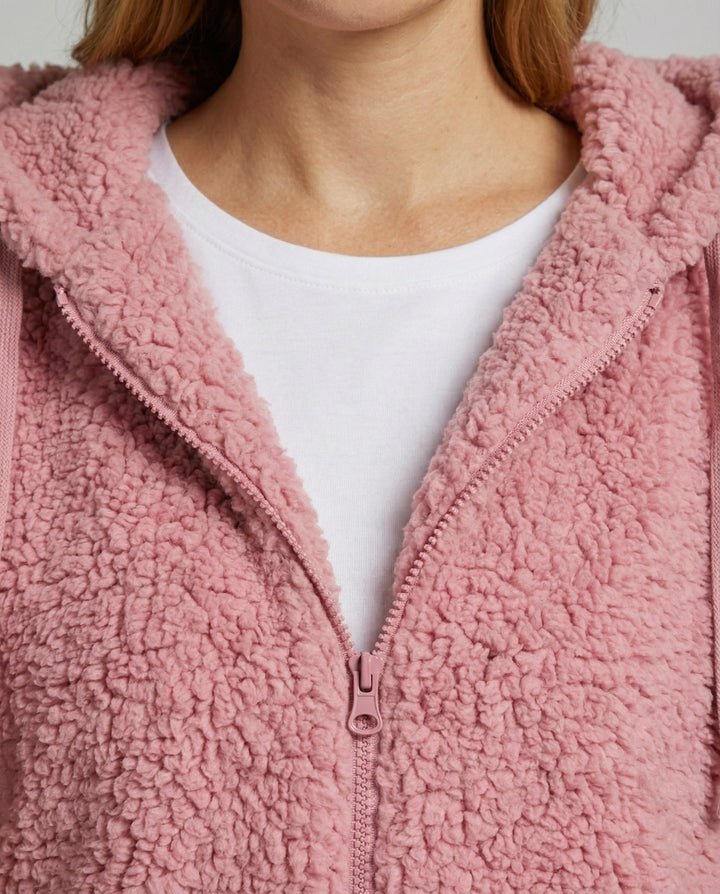 Teddy Fleece Jacka Dam Lång