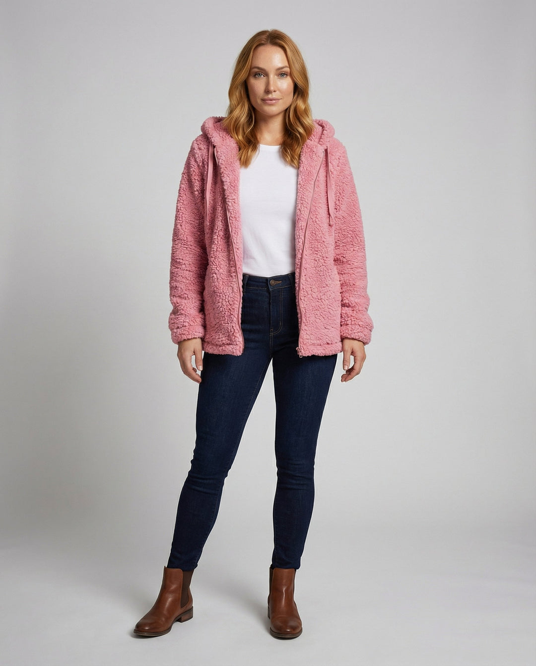 Teddy Fleece Jacka Dam Lång