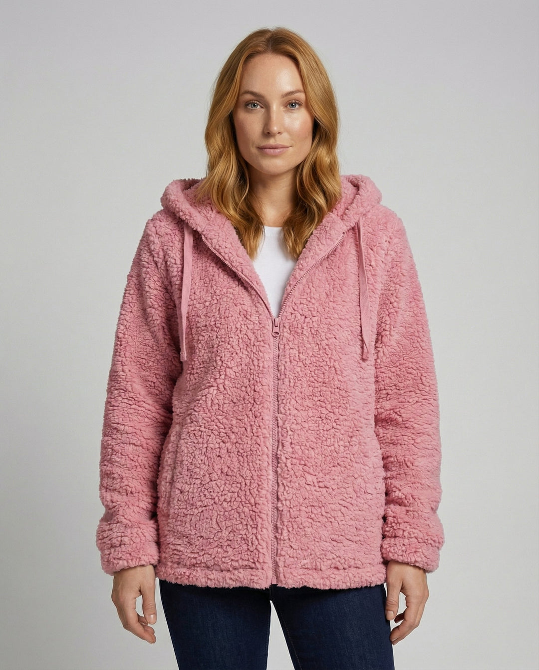 Teddy Fleece Jacka Dam Lång