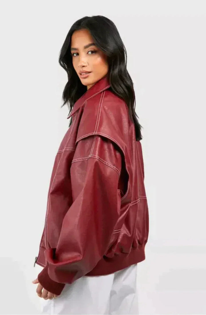 | oversize Vegan Läder Jacka - modern, stilren &amp; Animal Friendly
