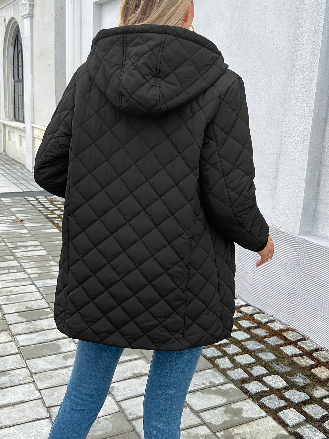 | Dam quiltad pufferjacka med Dragkedja och Fusk Päls Foder