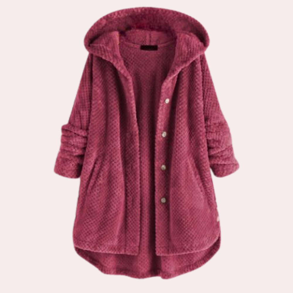 | Dam värm Fleece Jacka med huva och Långa ärmar