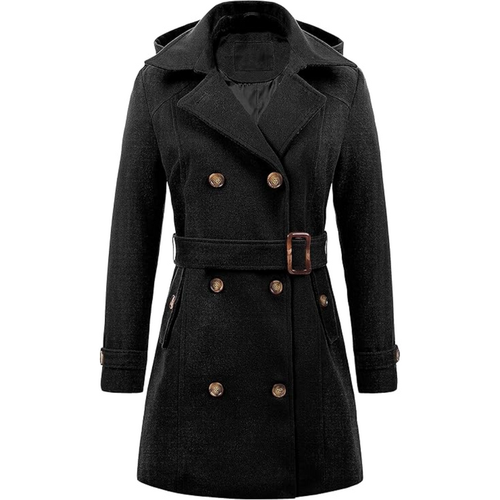 | quiltad vinter trenchkappa med huva