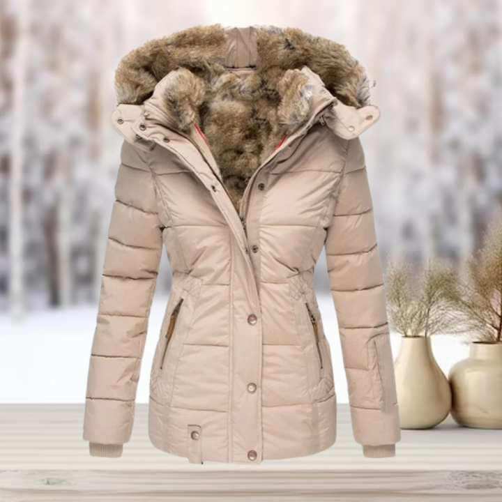 | elegant vinter läder jacka med huva