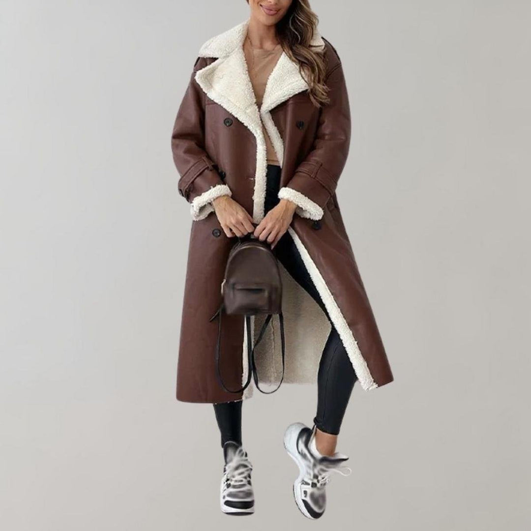 | Dam elegant vinterjacka med mjuk fleecefoder