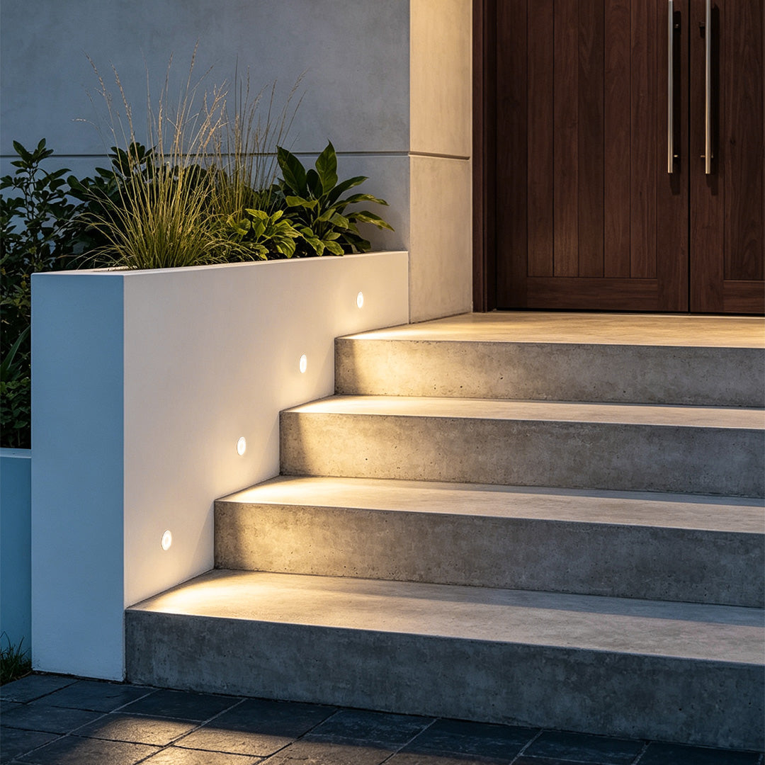 【4 PCS】Utomhus LED Trappbelysning Ring Vattentät Lampa