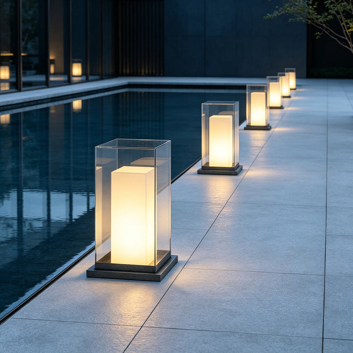 Kvadratisk Bollard Lampa Utomhus LED Landskapsbelysning