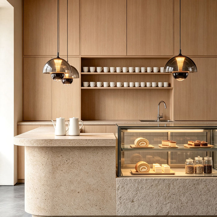Svart Pendel Taklampa Italiensk Knopp-Inspirerad Lampa