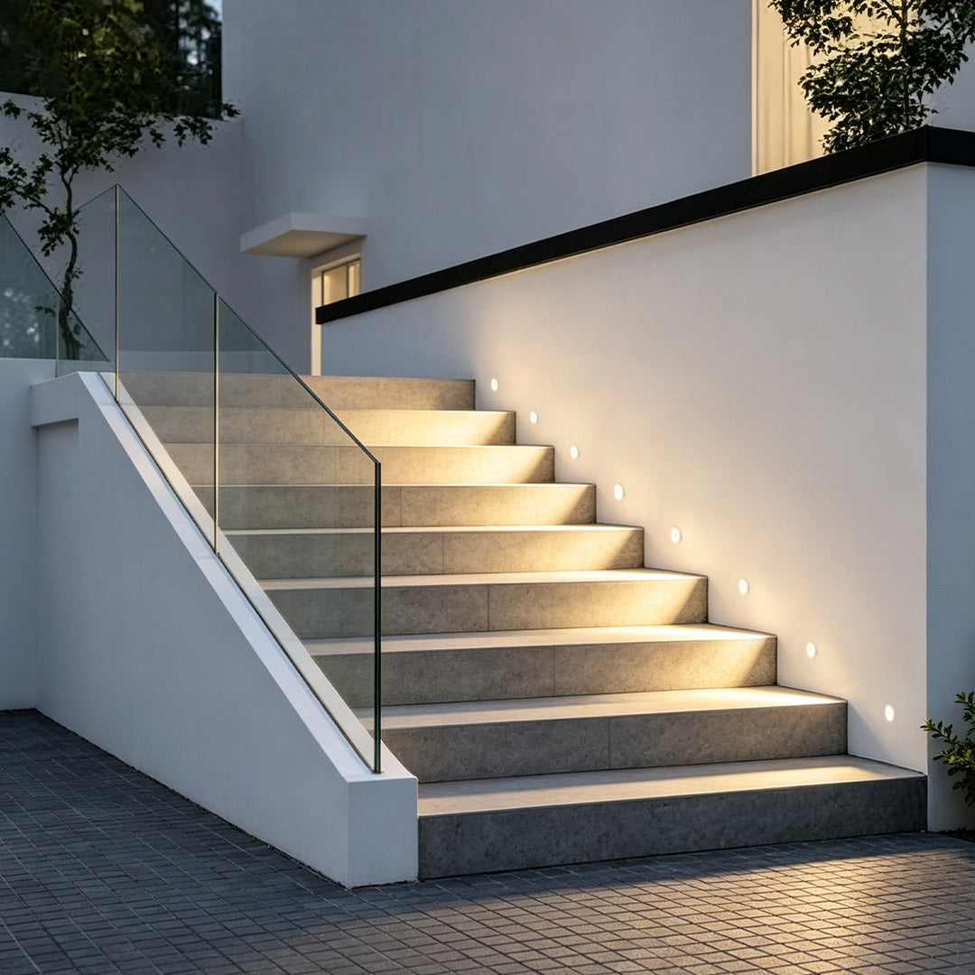 【4 PCS】Utomhus LED Trappbelysning Ring Vattentät Lampa