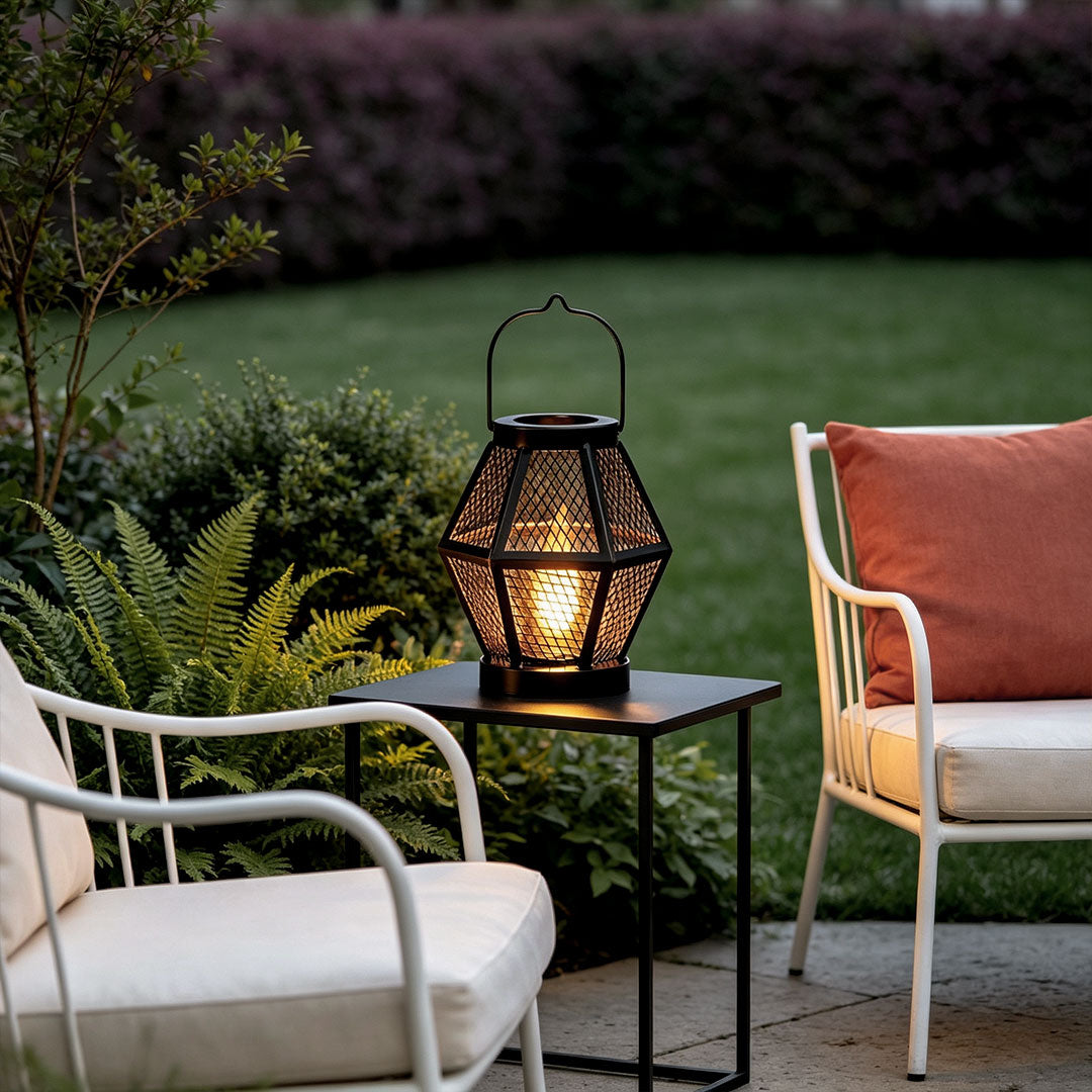 【2 ST】Bärbar Lantern Lampa Solenergi Järn Nät Metall Landskapsbelysning