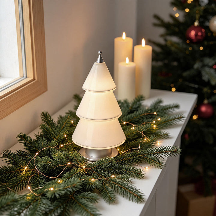 Vit samtida bordslampa Cedar julgran bordslampa