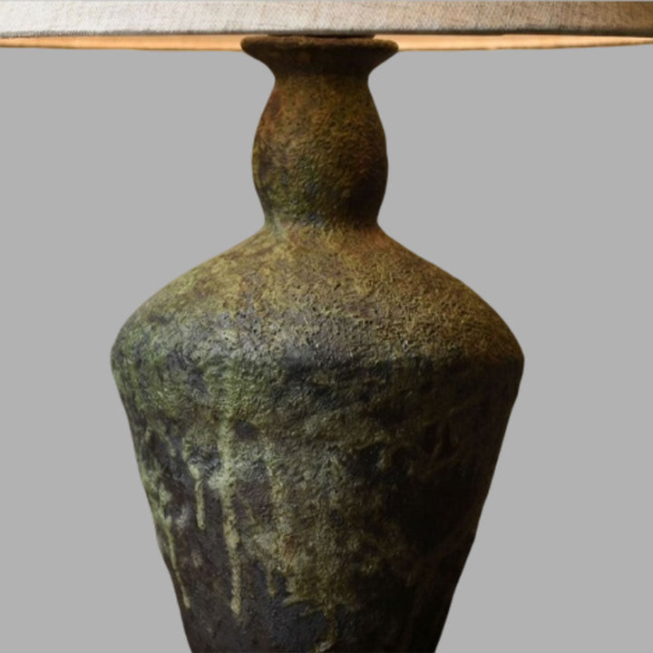 Keramiska Sängbordslampor Wabi-Sabi Stil Mossa Lampor