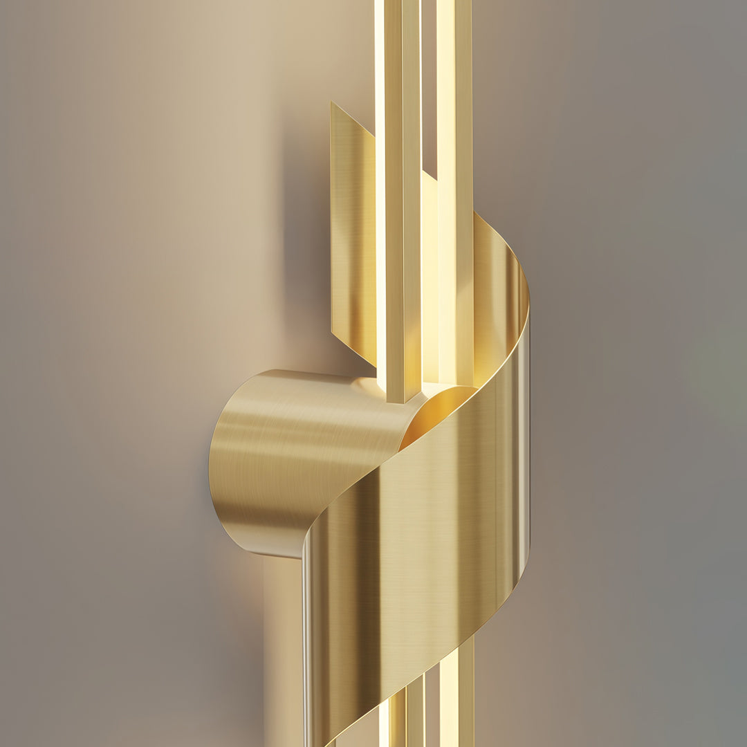 2 Lamp Linjär Vägglampa Italiensk Lyx Solid Koppar Ljus