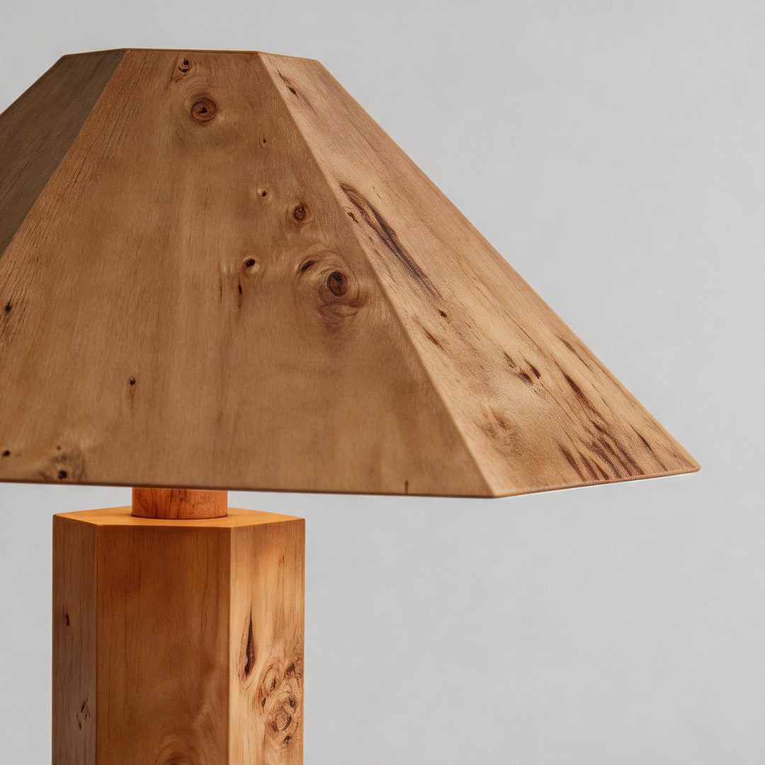 Vintage Trä Bordslampa Wabi-Sabi Stil Sänglampa