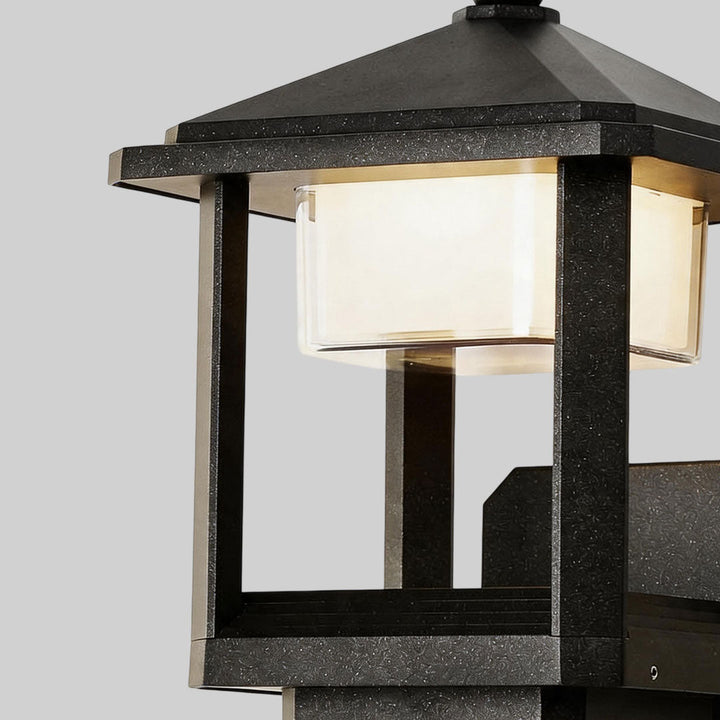 Svart Utomhus Lanternsconces Modern Vattentät Vägglampa