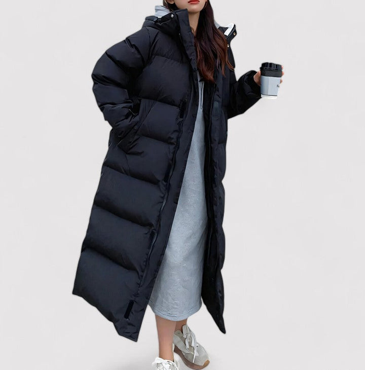 | Puffer parka med huva Dam vinterjacka