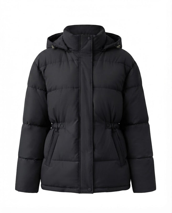 Dam Oversize Quiltad med Huva Jacka med Värmande Thermo Padding