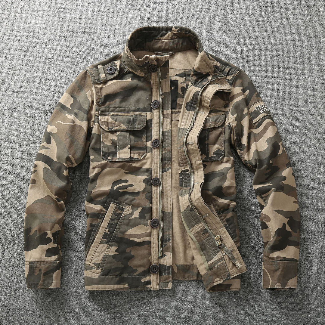 Herr Utility Parka med Huva, Quiltad Foder och Flera Fickor